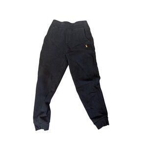Polo Ralph Lauren Pants Boys 8 Black Fleece‎ Joggers Sweat Ankle Plaid Pocket